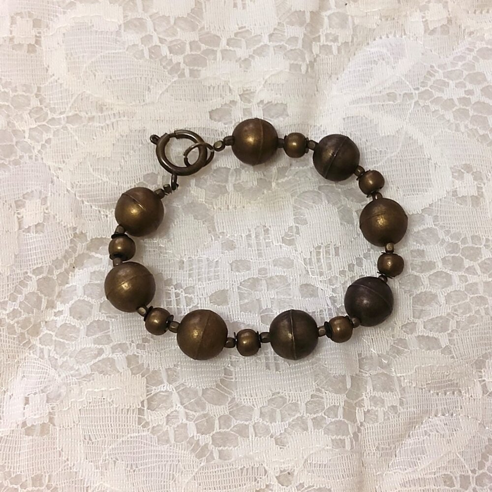 Vintage NEW Copper Round Beads Handmade Thread Bracelet Women Jewelry Gifts